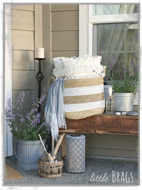 front porch decorated boho style
