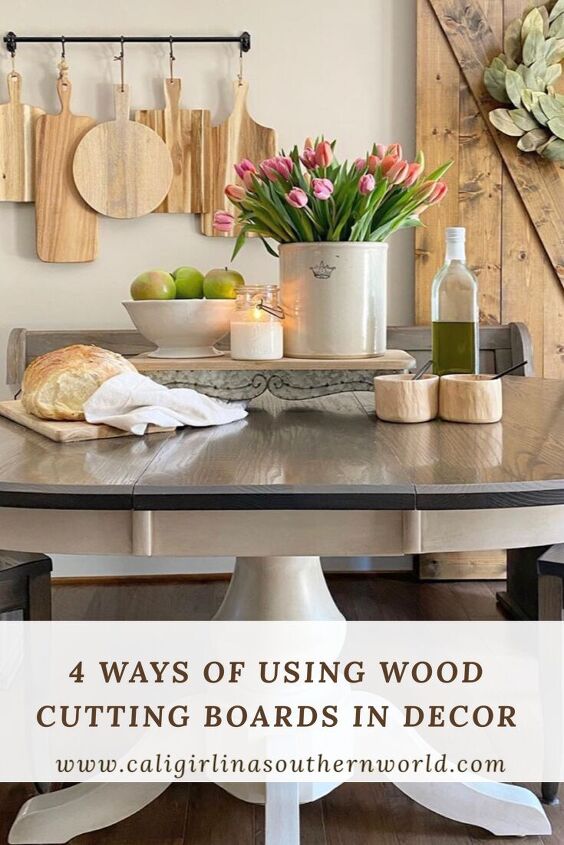 4 ways of using wood cutting boards in decor