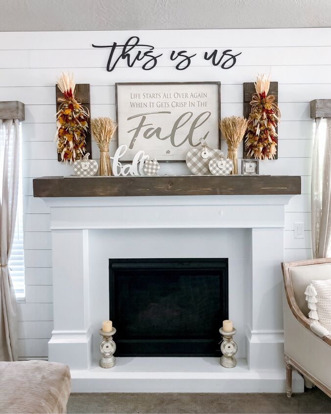simple and easy fall home decorating ideas citygirl meets farmboy, Fall Mantel and Living Room
