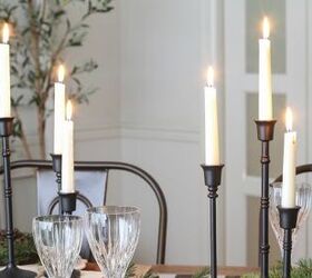 how to set a beautiful natural christmas table, Christmas table with candlesticks