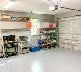 garage makeover ideas, Reorganizing your garage with wood and metal shelving