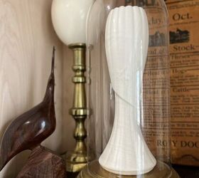 what to put under a cloche, Vintage matte vase sitting undeneath a cloche