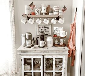 farmhouse coffee bar ideas through the seasons, Vintage Patriotic Coffee Bar