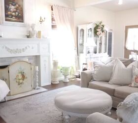 french country shabby chic, Living room with floral pillows