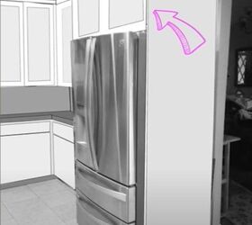 kitchen design mistakes, Bringing top cabinets forward to the fridge