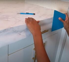 Installing contact paper on countertops