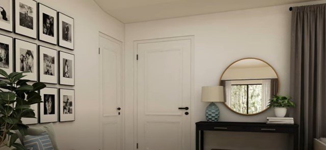 white paint colors, Room with less natural light and warm finishes