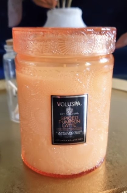 bath and body works fall candles, Spice Pumpkin Latte candle by Voluspa
