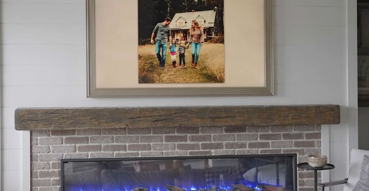 fall floral arrangements, Picture frame TV with family photos