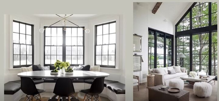 timeless interior design, Examples of black window frames