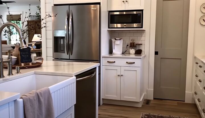 Farm sink and pocket-door pantry