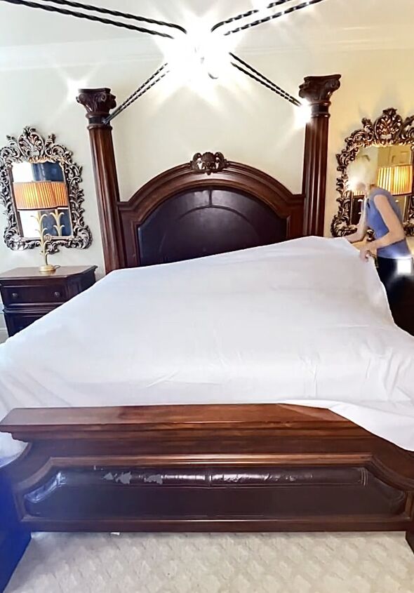 Adding the flat sheet over the top