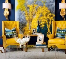 navy blue decor, Navy blue and yellow