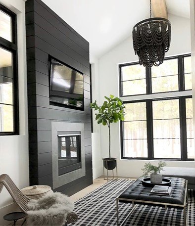 interior design trends, Black shiplap wall