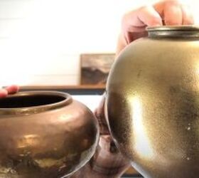 Thrifted brass vases