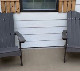 Dark brown Adirondack chairs