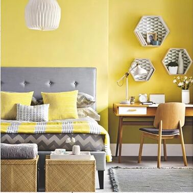 bedroom design ideas, Bright saturated colors in bedroom design