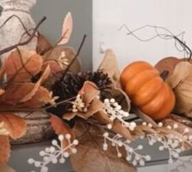 decorate mantel for fall, Adding in more picks and pumpkins
