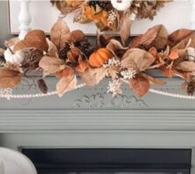 decorate mantel for fall, Beaded garland along the mantel
