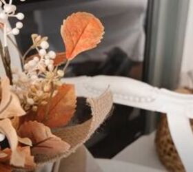 decorate mantel for fall, Layering another pillow in front
