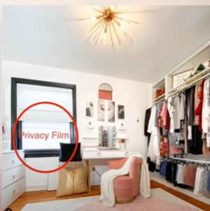 peel and stick renter friendly, Peel and stick privacy film example