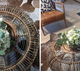 notting hill interior design, Round light cane coffee table