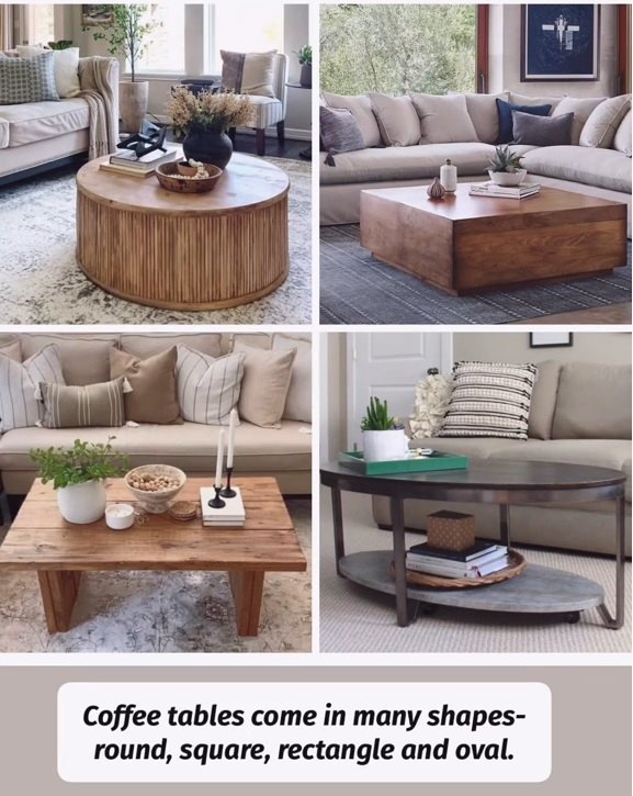 Different size and shape or coffee tables