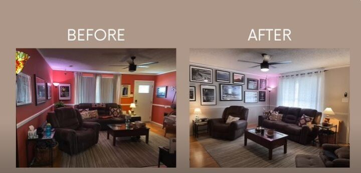 how to make a small home feel bigger, Changing colors on a wall