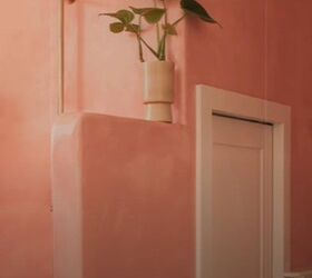 Pink plaster in interior design