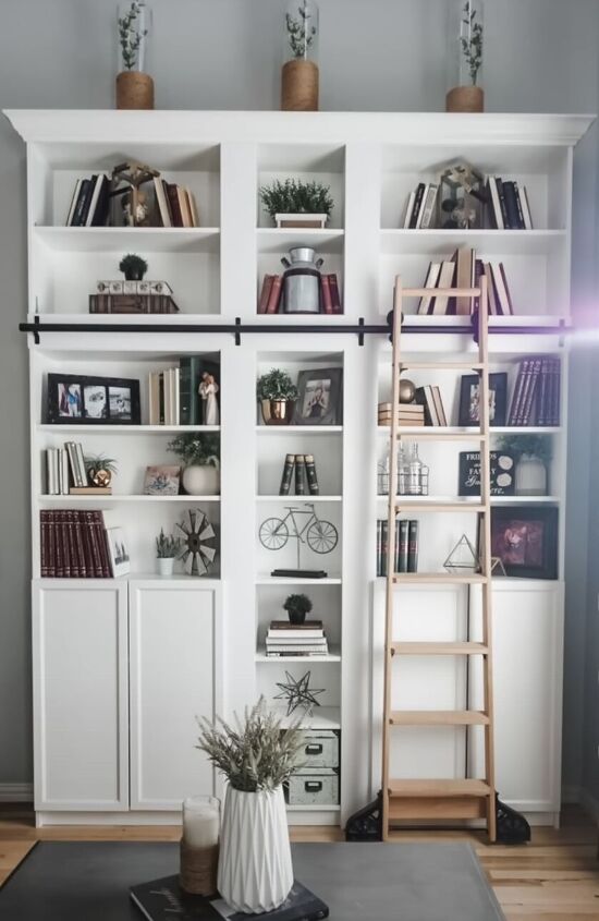 luxury ikea hacks, Built in bookshelf look