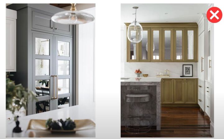 dated interior design, Mirrored cabinet fronts