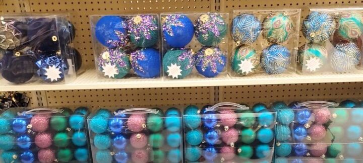 hobby lobby christmas, Blue green and purple Christmas ornaments