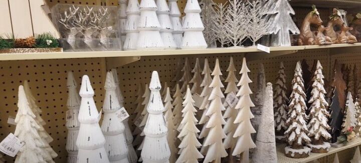 hobby lobby christmas, White wood Christmas trees