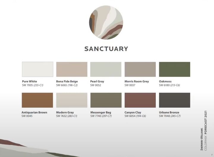 Sanctuary color palette from Sherwin-Williams