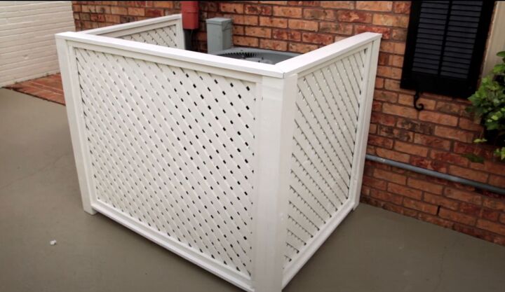 outdoor courtyard, Creating a lattice to hide the unit