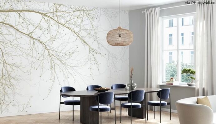 Wallpapered accent wall