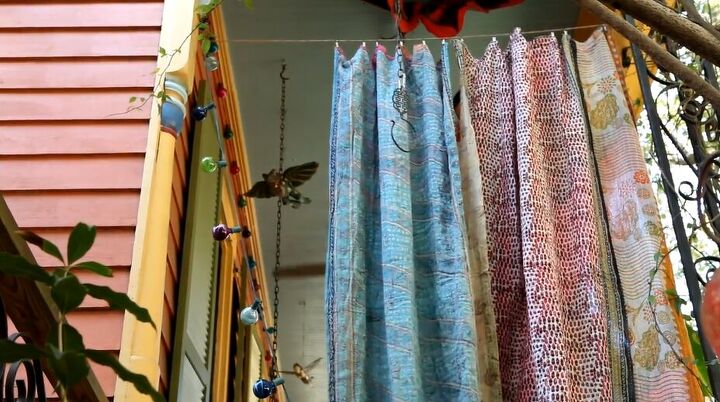 modern bohemian style, Hanging fabrics