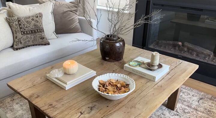 how to style a coffee table, Fall to winter coffee table styling