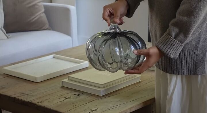 how to style a coffee table, Glass pumpkin