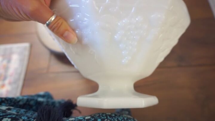 french country kitchen, Milk glass bowl