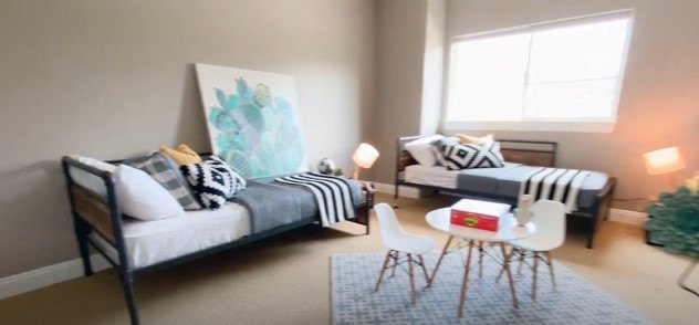neutral house paint colors, Bedroom with twin beds