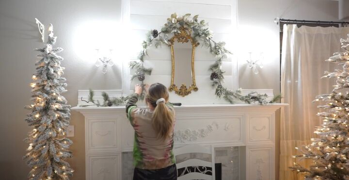 Using flocked trees and garlands