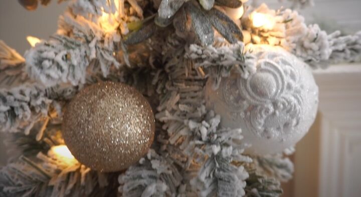 Gold and white ball ornaments