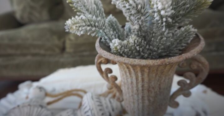 Small urn with pine pieces inside