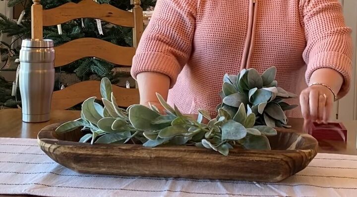 Filling a dough bowl with lamb’s ear