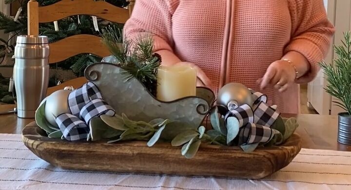 Adding Christmas trees inside the sleigh