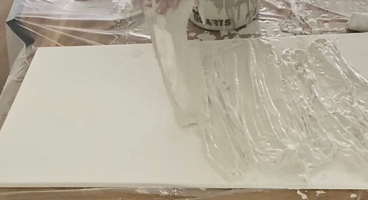 wabi sabi bedroom, Making abstract art with plaster bandages