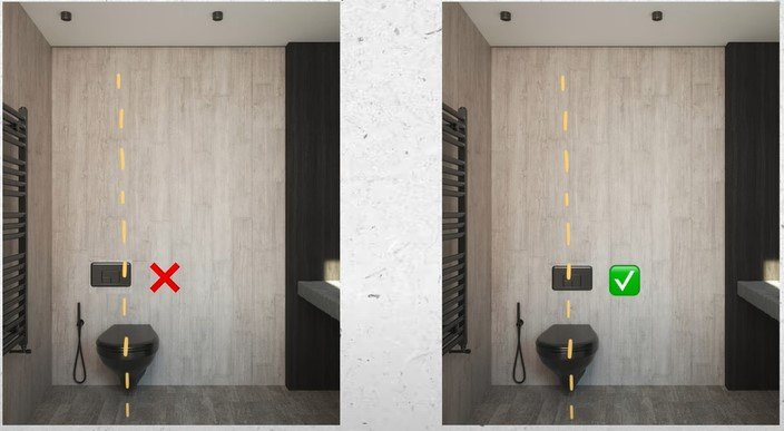 Unnecessary asymmetry in bathroom design
