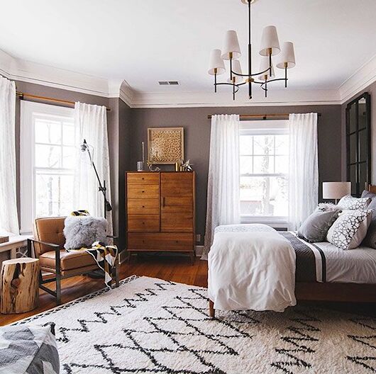 Rugs and textiles in a bedroom