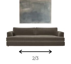 how to hang a picture, Proportion of artwork over a sofa